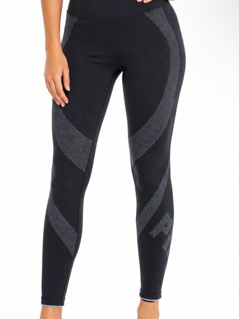 PINK Black Leggings with Silver Dot Accents